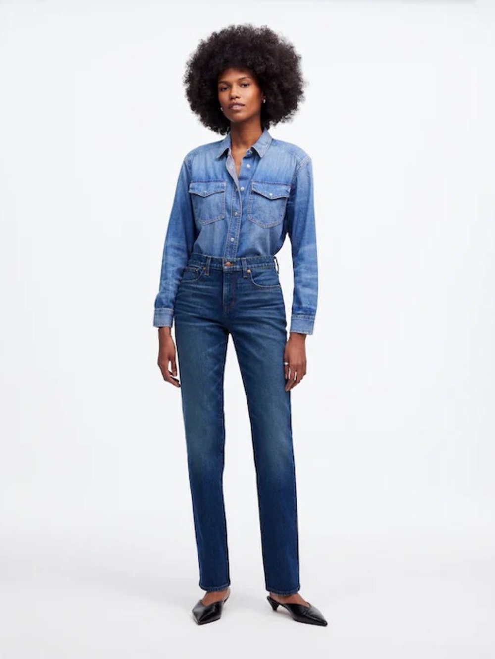 Madewell The 90s Straight Mid-Rise Jean in Osada Wash